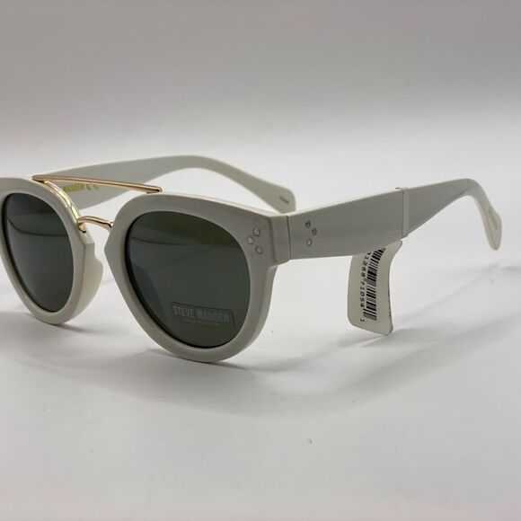 Steve Maddon White Retro Sunglasses NWT - Picture 4 of 8
